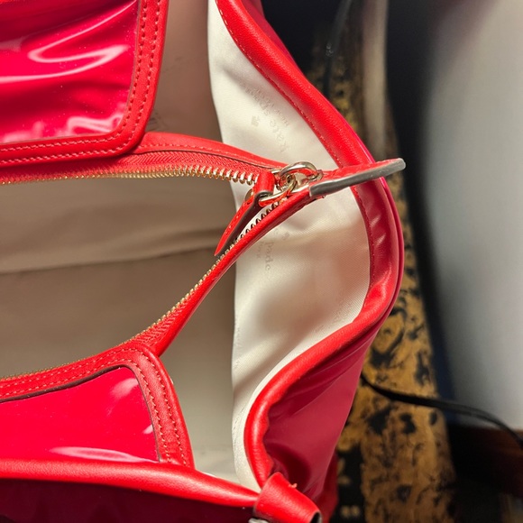 BNWT Kate Spade Ella X-Large puffy tote bag quilted CHERRY RED travel work - Picture 13 of 16